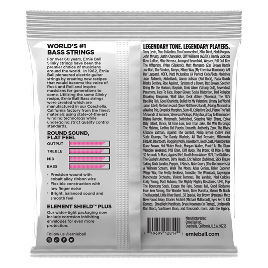Ernie Ball 2814 Cobalt Flatwound Super Slinky Electric Bass Strings, 45-100