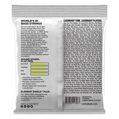 Ernie Ball 2818 Cobalt Flatwound Short Scale Regular Slinky Electric Bass Strings, 45-105