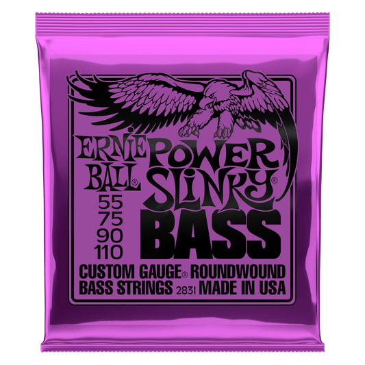 Ernie Ball 2831 Power Slinky Nickel Wound Electric Bass, 55-110