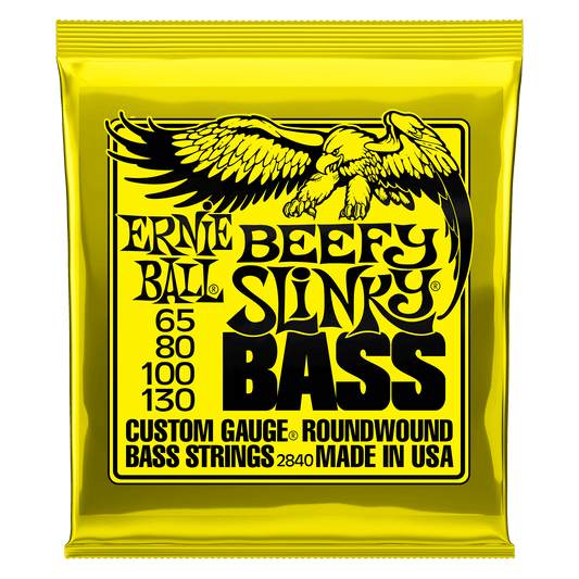 Ernie Ball 2840 Beefy Slinky Nickel Wound Electric Bass, 65-130