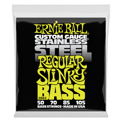 Ernie Ball 2842 Stainless Steel Regular Slinky Electric Bass, 50-105