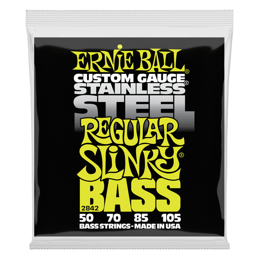 Ernie Ball 2842 Stainless Steel Regular Slinky Electric Bass, 50-105