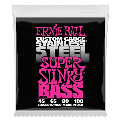 Ernie Ball 2844 Stainless Steel Super Slinky Electric Bass, 45-100