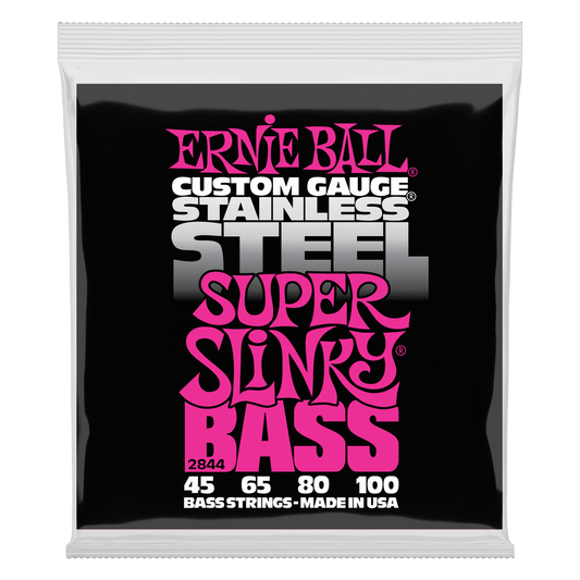 Ernie Ball 2844 Stainless Steel Super Slinky Electric Bass, 45-100