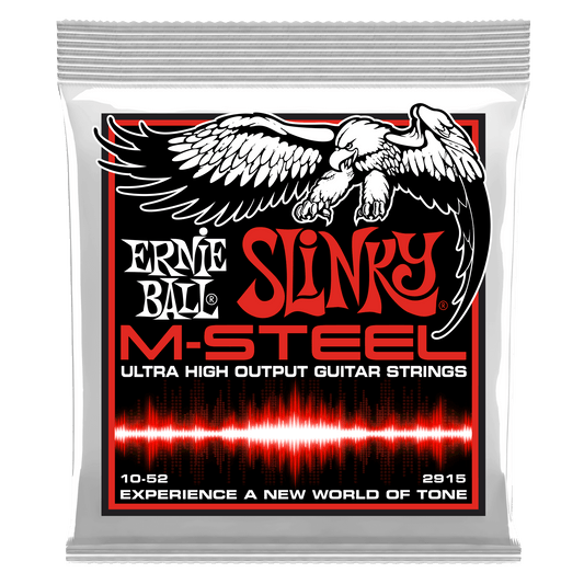 Ernie Ball 2915 Skinny Top Heavy Bottom Slinky M-Steel Electric Guitar Strings, 10-52