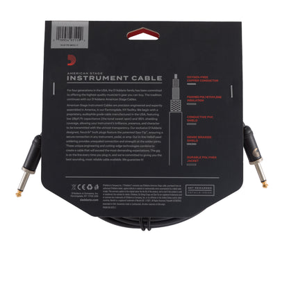 D'Addario American Stage Instrument Cable, 15 feet, PW-AMSG-15