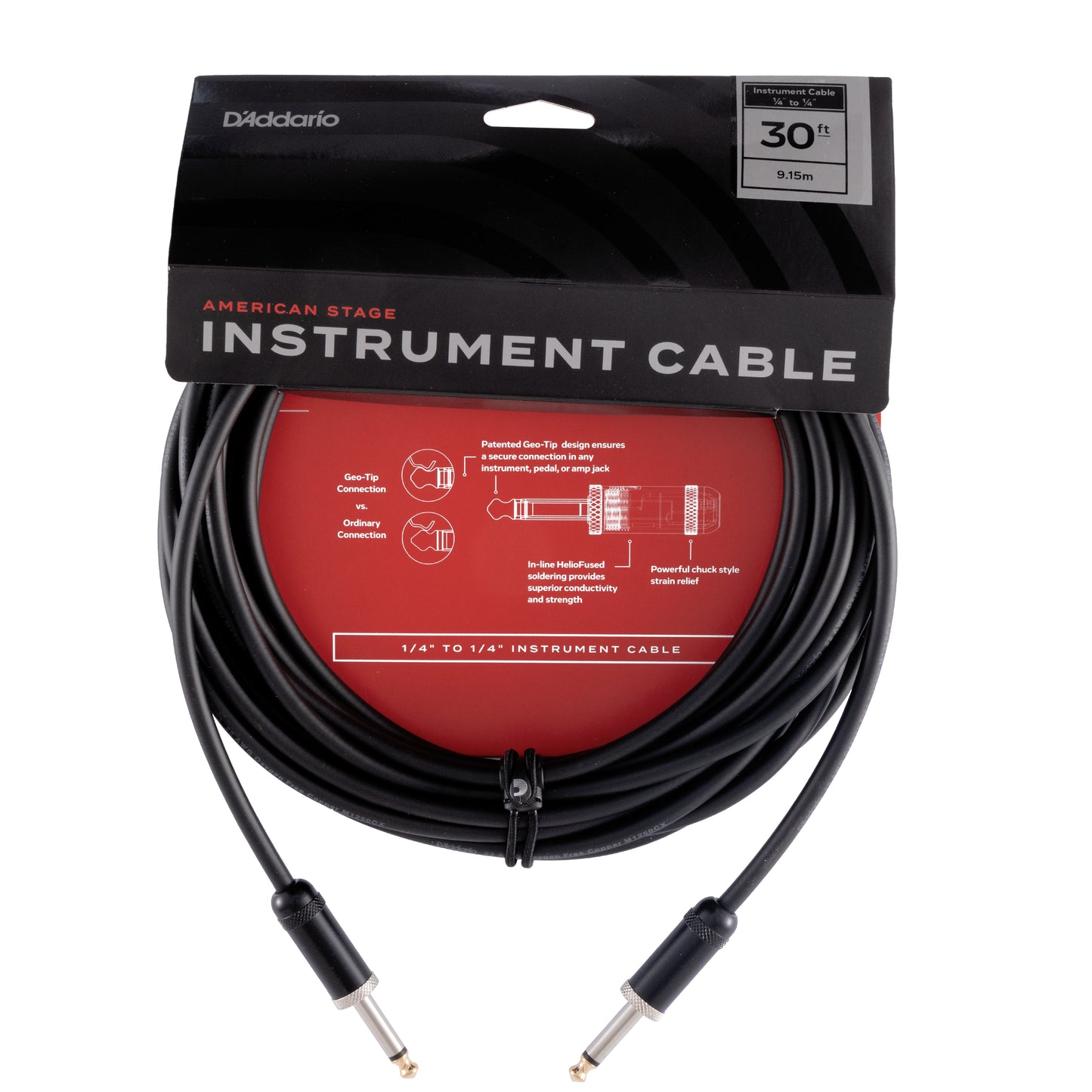 D'Addario American Stage Instrument Cable, 30 feet, PW-AMSG-30