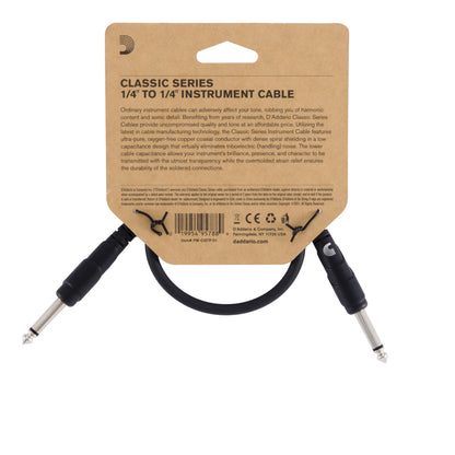D'Addario Classic Series Patch Cable, 1 Foot, PW-CGTP-01