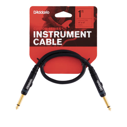 D'Addario Custom Series Patch Cable, 1 foot