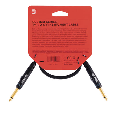 D'Addario Custom Series Patch Cable, 1 foot