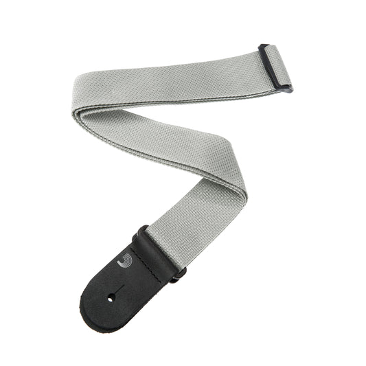D'Addario Polypropylene Guitar Strap, Silver, PWS105