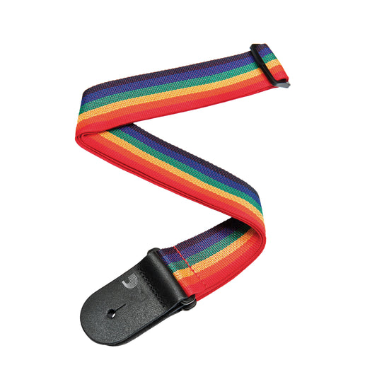 D'Addario Polypropylene Guitar Strap, Rainbow, PWS111