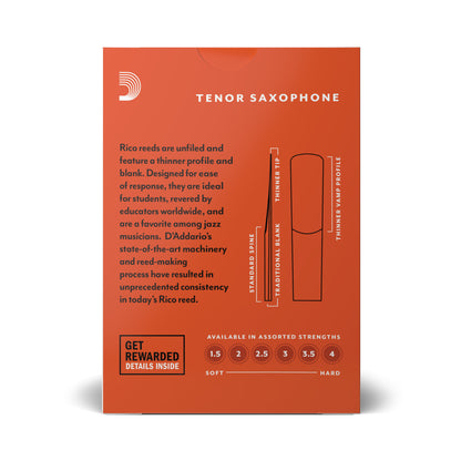 Rico by D'Addario Tenor Sax Reeds, Strength 2, 10-pack, RKA1020