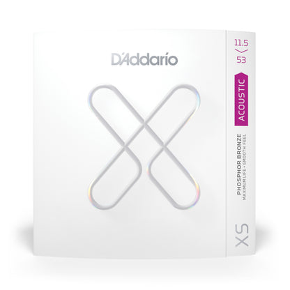 D'Addario XSAPB11553 11.5-53 Custom Light Plus, XS Phosphor Bronze Coated Acoustic Guitar Strings