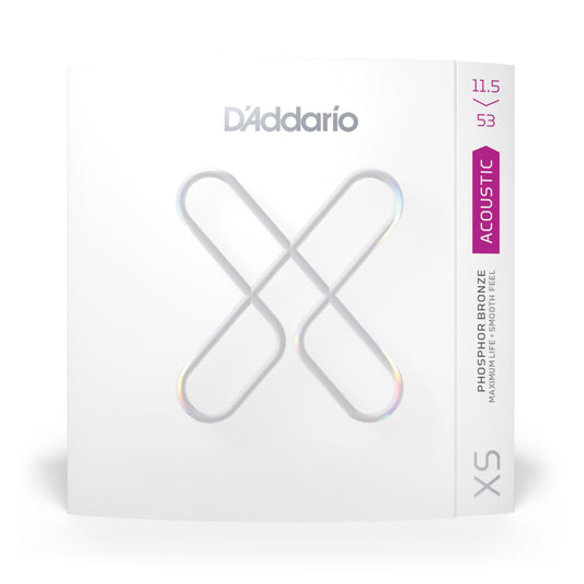 D'Addario XSAPB11553 11.5-53 Custom Light Plus, XS Phosphor Bronze Coated Acoustic Guitar Strings