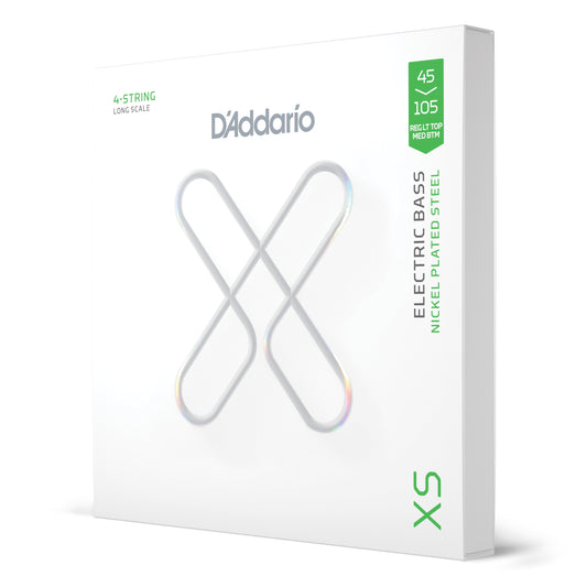 D'Addario 45-105 Light Top Medium Bottom, Long Scale Coated Bass Strings, XSB45105