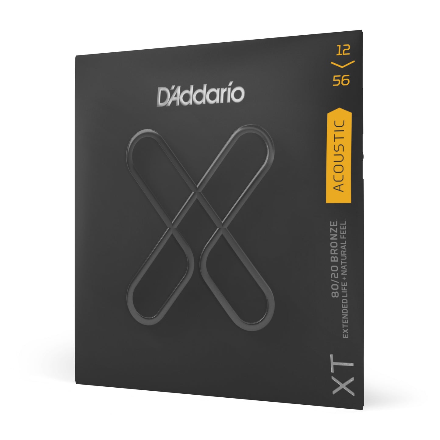 D'Addario 12-56 Light Top/Medium Bottom, XT 80/20 Bronze Coated Acoustic Guitar Strings