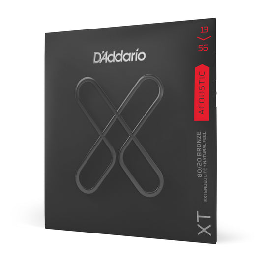 D'Addario XT Acoustic Guitar Strings 80/20 Bronze, Medium, 13-56, XTABR1356