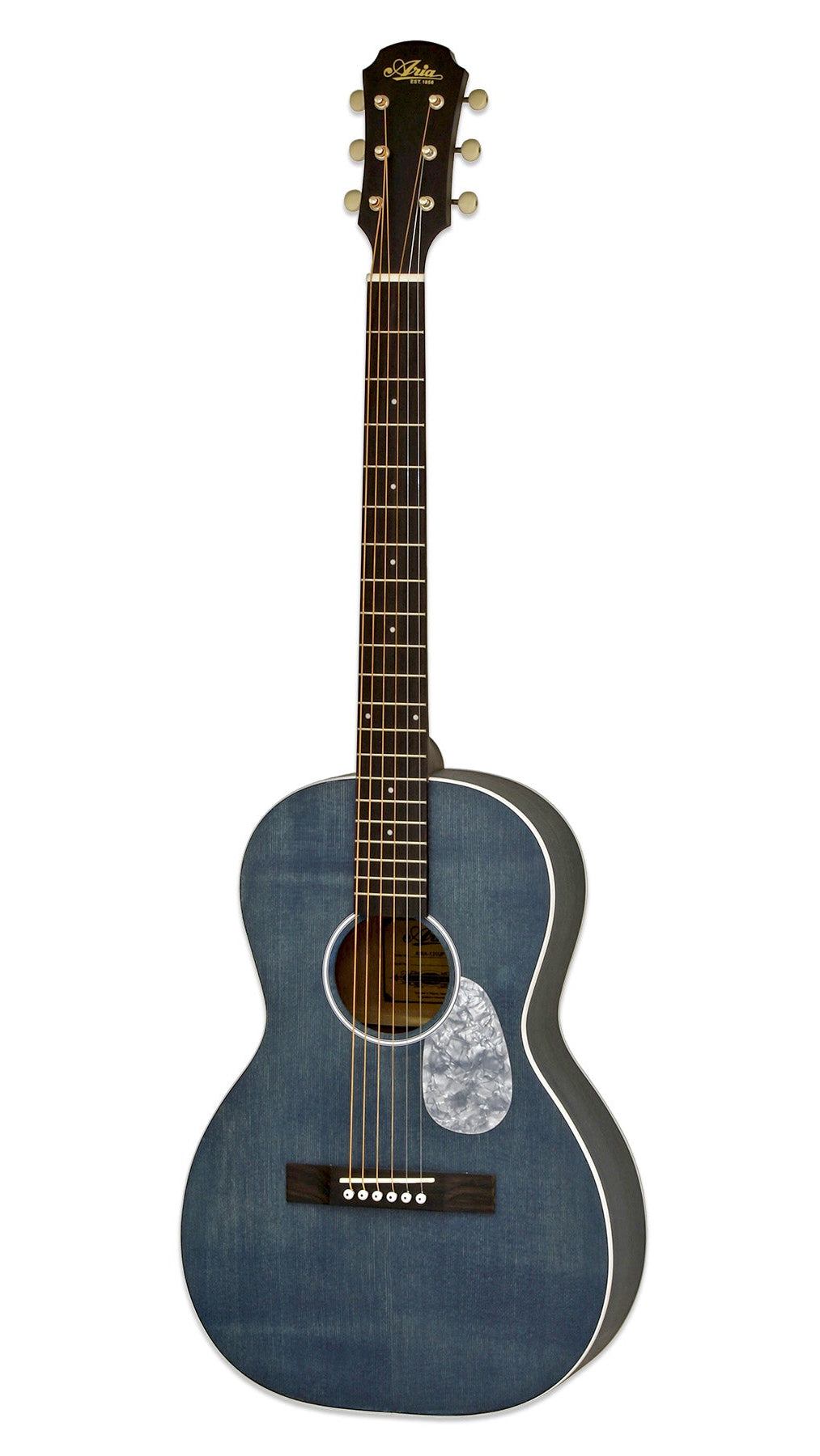 Aria Urban Player Parlor Acoustic Guitar, Stained Blue, 131UP