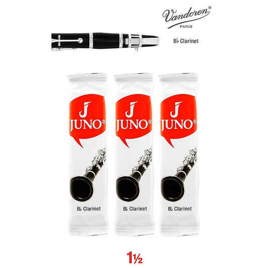 Vandoren Bb Clarinet JUNO Reeds; Strength #1.5; 3 Card