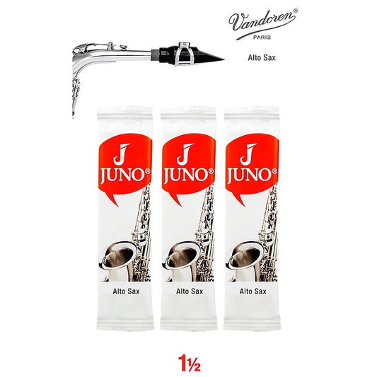 Vandoren Alto Sax JUNO Reeds; Strength #1.5; 3 Card