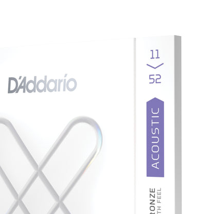 D'Addario XSAPB1152 11-52 Custom Light, XS Phosphor Bronze Coated Acoustic Guitar Strings
