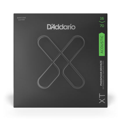 D'Addario XTAPB1670 Medium Baritone, XT Phosphor Bronze Coated Acoustic Guitar Strings, 16-70