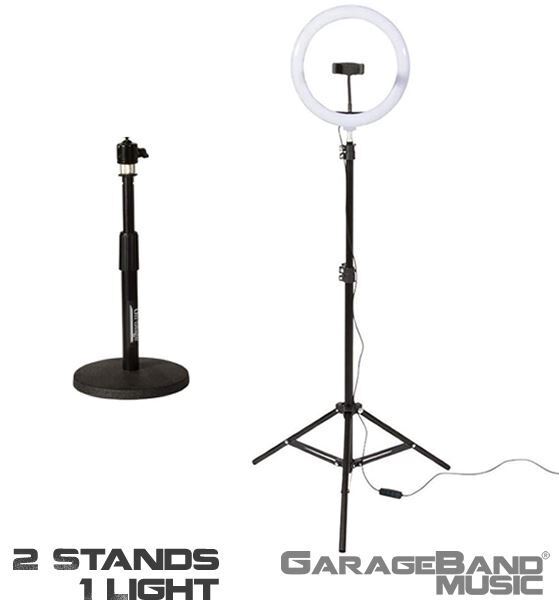 On-Stage VLD360 LED Ring Light Kit, 2 Stands, 1 Light, Bluetooth Remote