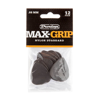 Dunlop 449P.88 Nylon Max-Grip .88 mm Standard Guitar Picks, 12 Pack