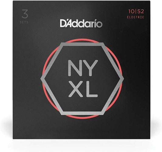 D'Addario NYXL1052-3P 3-Pack NYXL1052 Nickel Wound Electric Guitar Strings 10-52