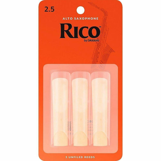 Rico by D'Addario Alto Sax Reeds, Strength 2.5, 3-pack