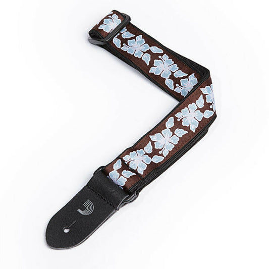 D'Addario 1.5" Nylon Comfortable Secure Ukulele Strap with Aloha Flowers, Uke