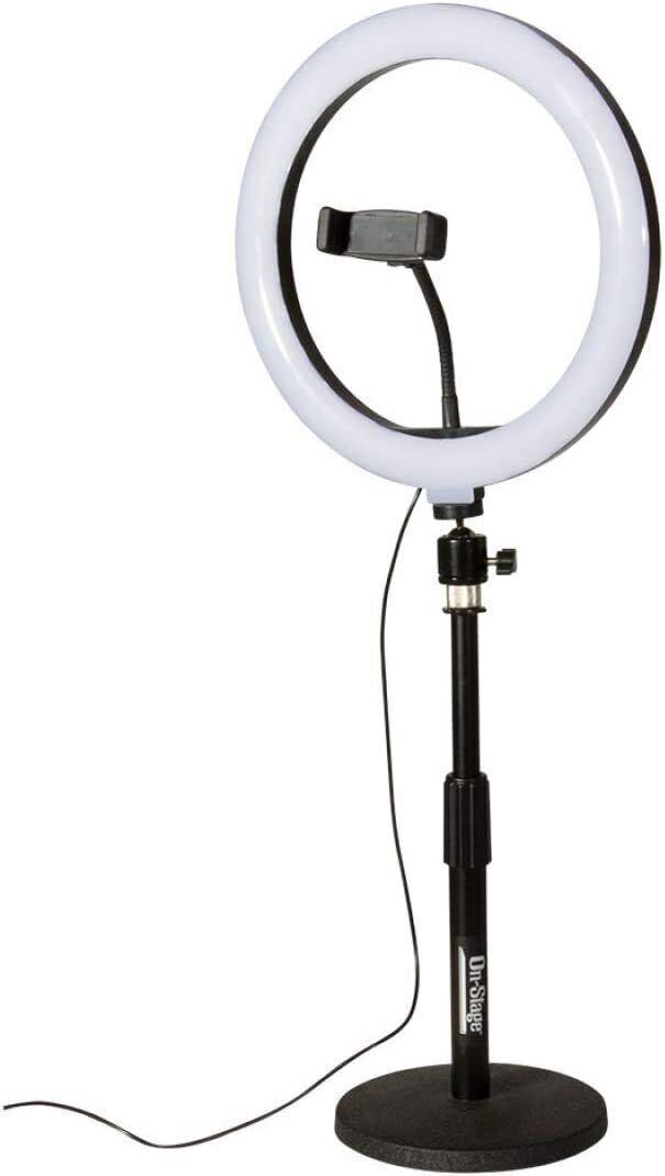 On-Stage VLD360 LED Ring Light Kit, 2 Stands, 1 Light, Bluetooth Remote