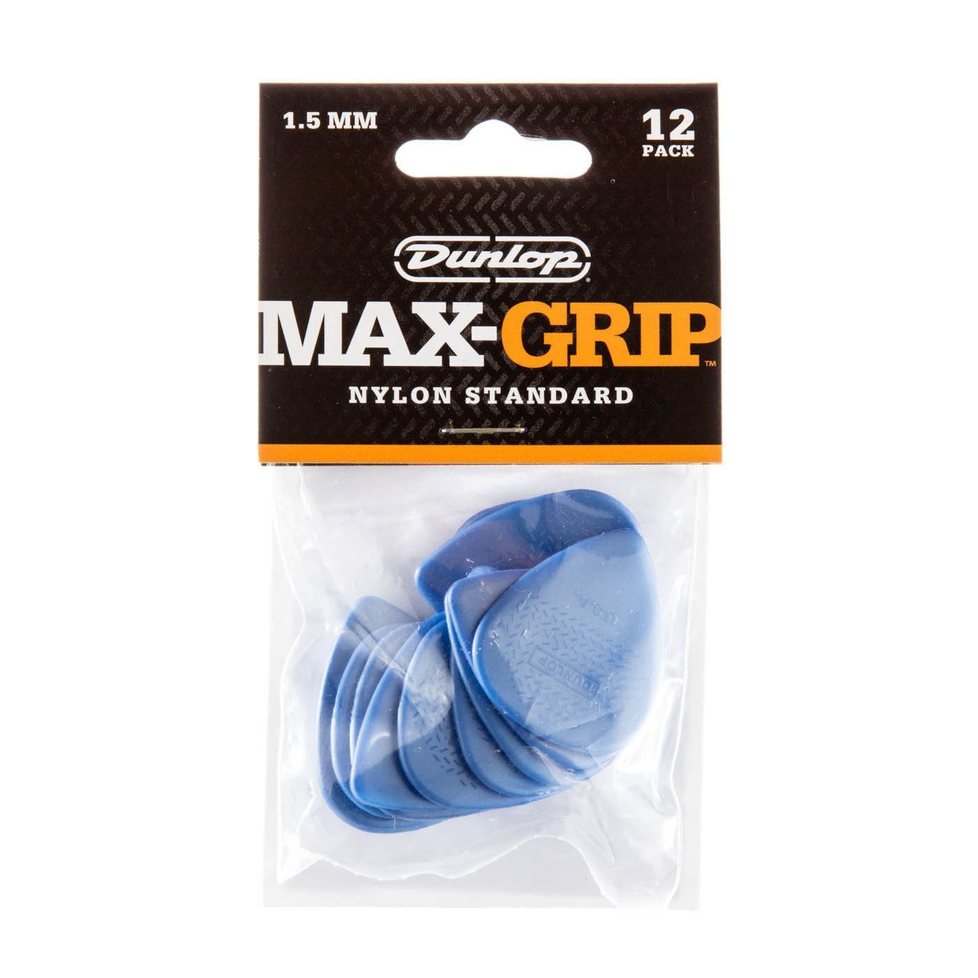 Dunlop 449P1.5 Nylon Max-Grip 1.5 mm Standard Guitar Picks, 12 Pack