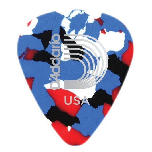 D'Addario Classic Multi-color Celluloid X-Heavy Gauge 1.25mm Picks 10 Pack, 1CMC7-10