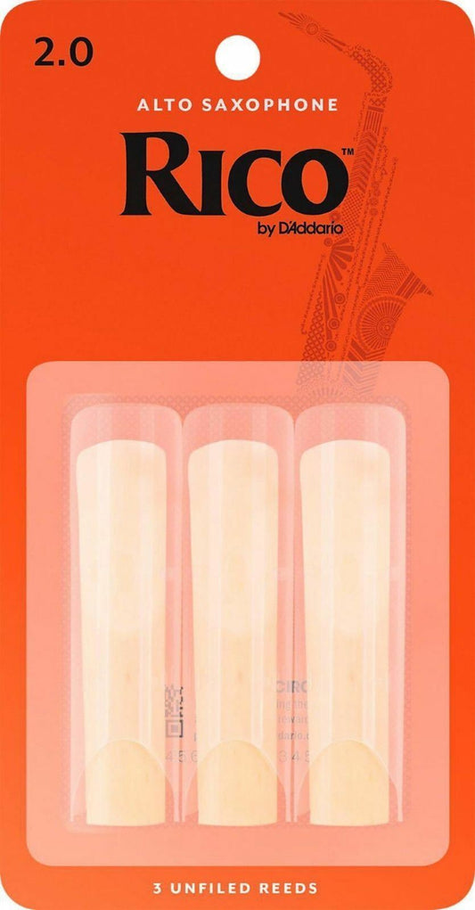 Rico by D'Addario Alto Sax Reeds, Strength 2, 3-pack