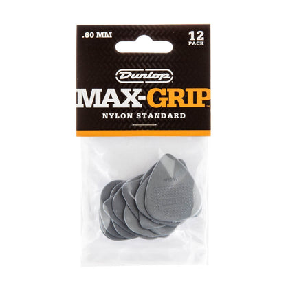 Dunlop 449P.60 Nylon Max-Grip .60 mm Standard Guitar Picks, 12 Pack