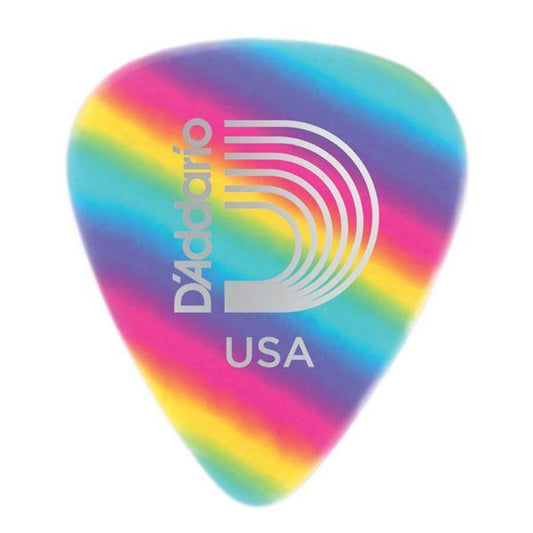 D'Addario Rainbow Celluloid Guitar Picks, Medium, 10 Pack, 1CRB4-10