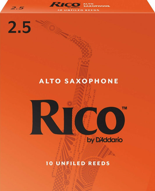 Rico by D'Addario Alto Sax Reeds, Strength 2.5, 10-pack