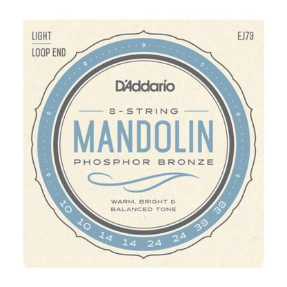 D'Addario EJ73 Mandolin Strings, Phosphor Bronze, Light, 10-38