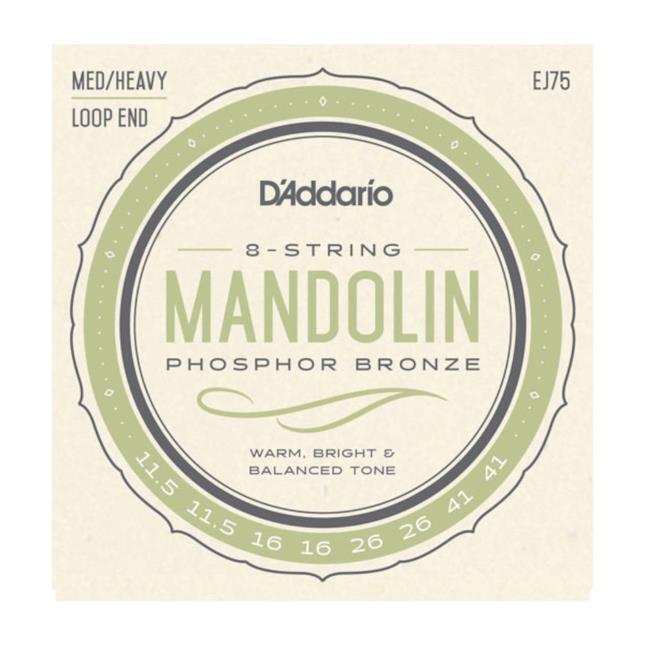 D'Addario EJ75 Mandolin Strings, Phosphor Bronze, Medium/Heavy, 11.5-41