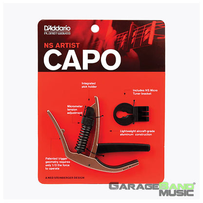 D'Addario PW-CP-10MBR NS Artist Capo, Metallic Bronze Finish