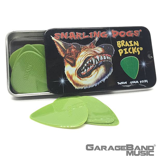 Snarling Dogs Brain Guitar Picks 12-pack Tin, .53 mm