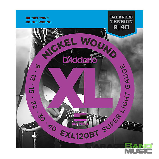 D'Addario EXL120BT Nickel Wound, Balanced Tension Super Light, 09-40