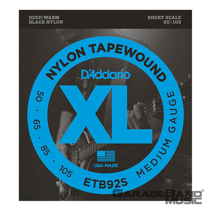 D'Addario ETB92S Tapewound Bass Strings, Medium, 50-105, Short Scale