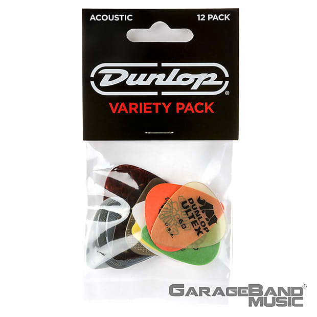 Dunlop PVP112 Acoustic Guitar Pick Variety Pack, 12 Pack