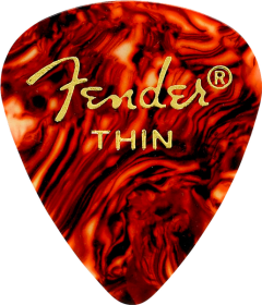 Fender 351 Shape Premium Celluloid Picks, Tortoise Shell, Thin, 12-Pack