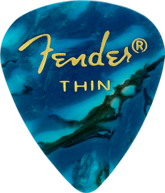 Fender 351 Shape Premium Celluloid Picks, Ocean Turquoise, Thin, 12-Pack