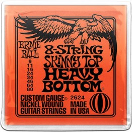 Ernie Ball 2624 8-String Skinny Top Heavy Bottom Nickel Wound, 9-80