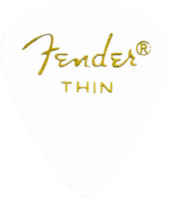 Fender 351 Shape Premium Celluloid Picks, White, Thin, 12-Pack